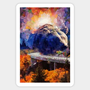 Big mountain bear on highway Sticker